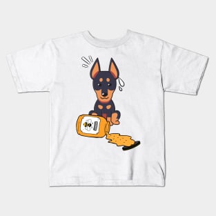 Naughty alsatian spilled a jar of honey Kids T-Shirt